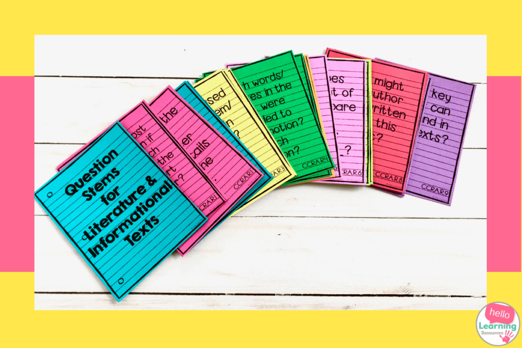colorful question prompt cards