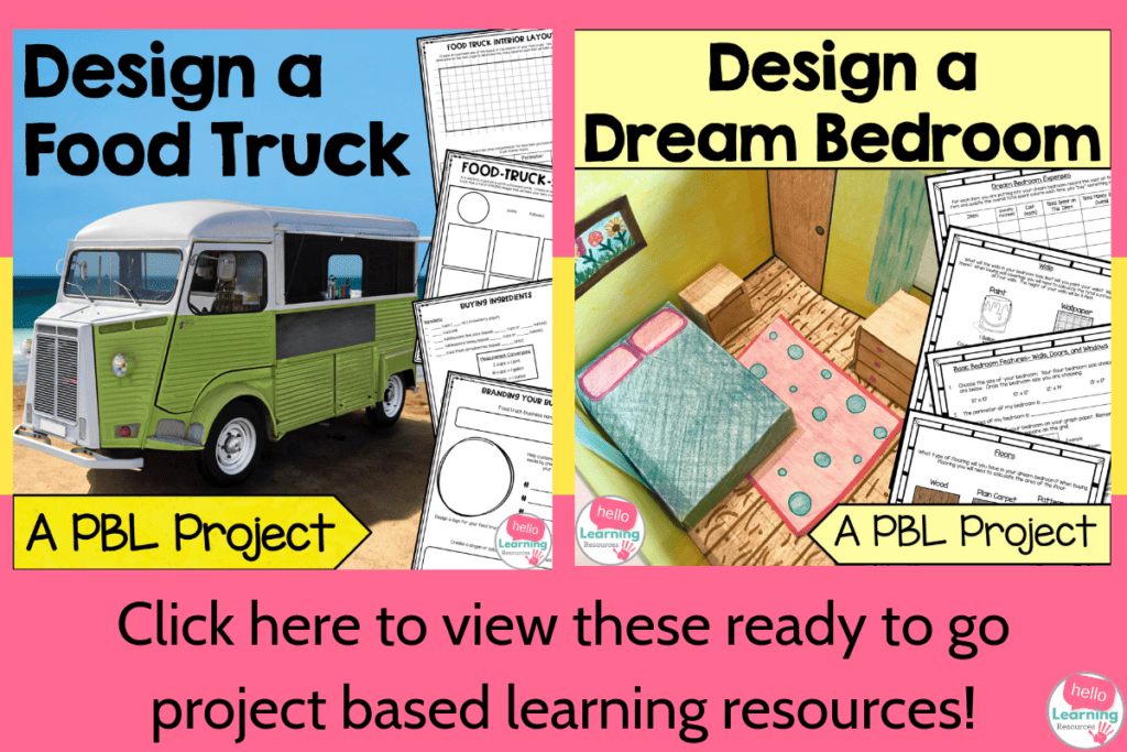 design a food truck and design a dream bedroom project based learning resource covers