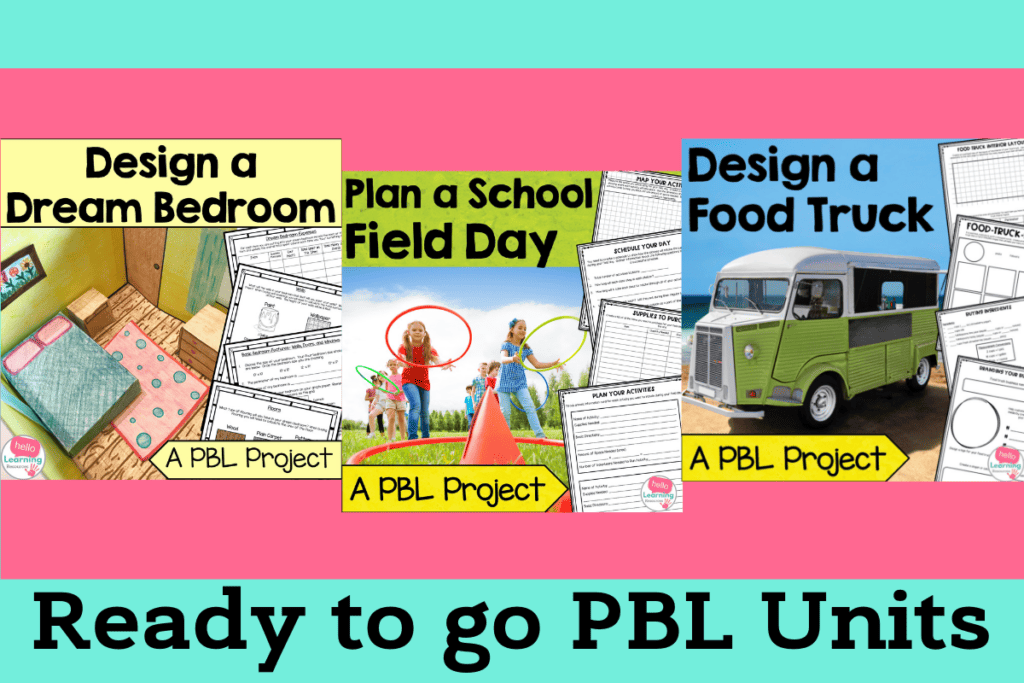 cover images of 3 project based learning units for sale in my store