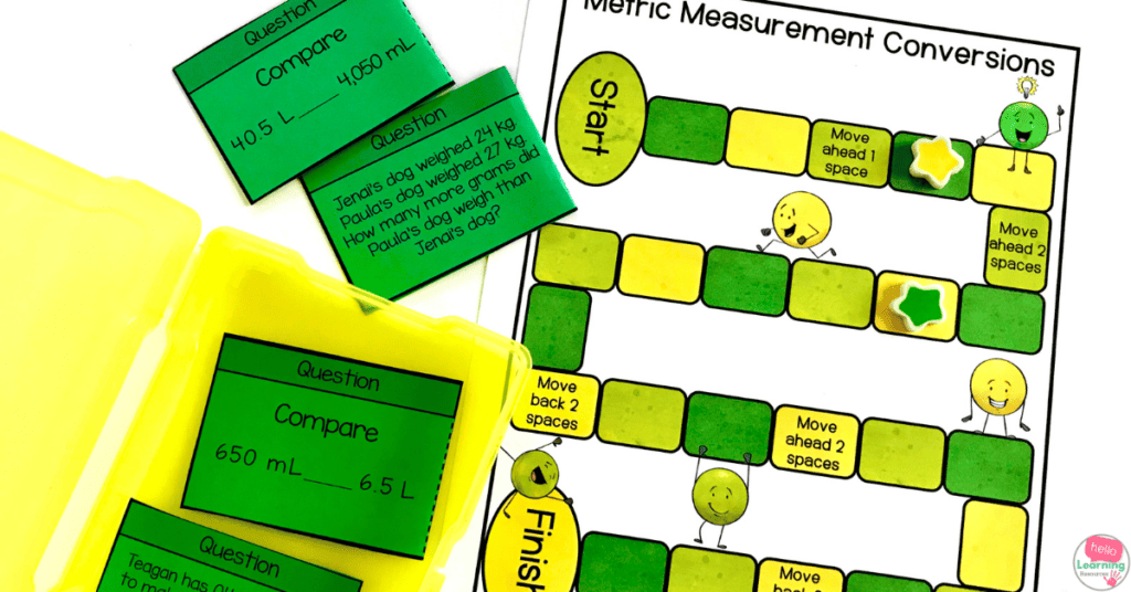 metric measurement conversions math game picture
