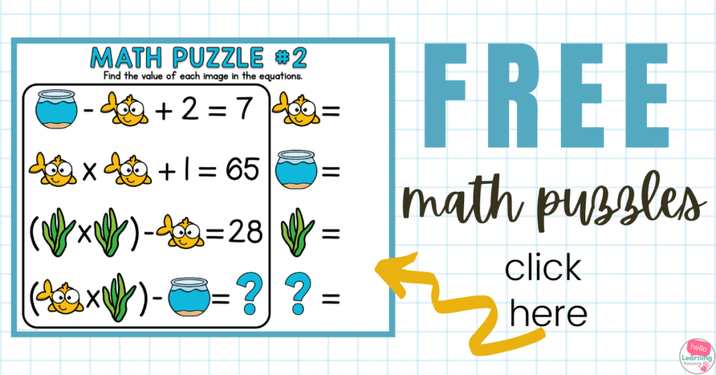click here for a free set of math puzzles