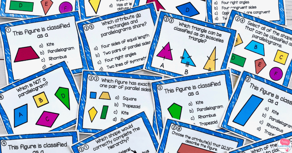 picture of 2d figure attributes task cards