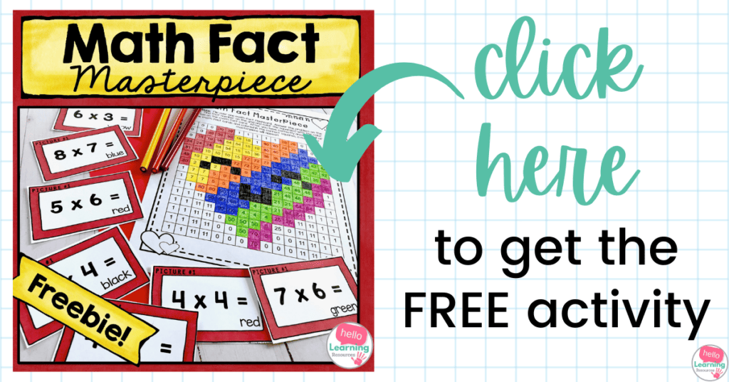 click here to get the free valentine's day math multiplication facts and mystery picture activity