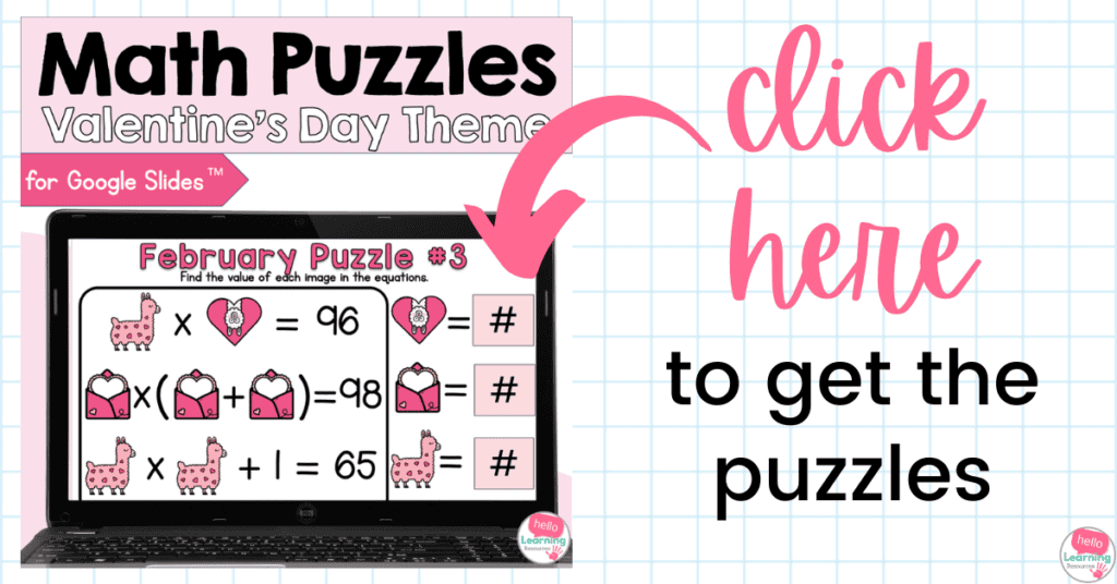 click here to get the valentine's day math puzzles