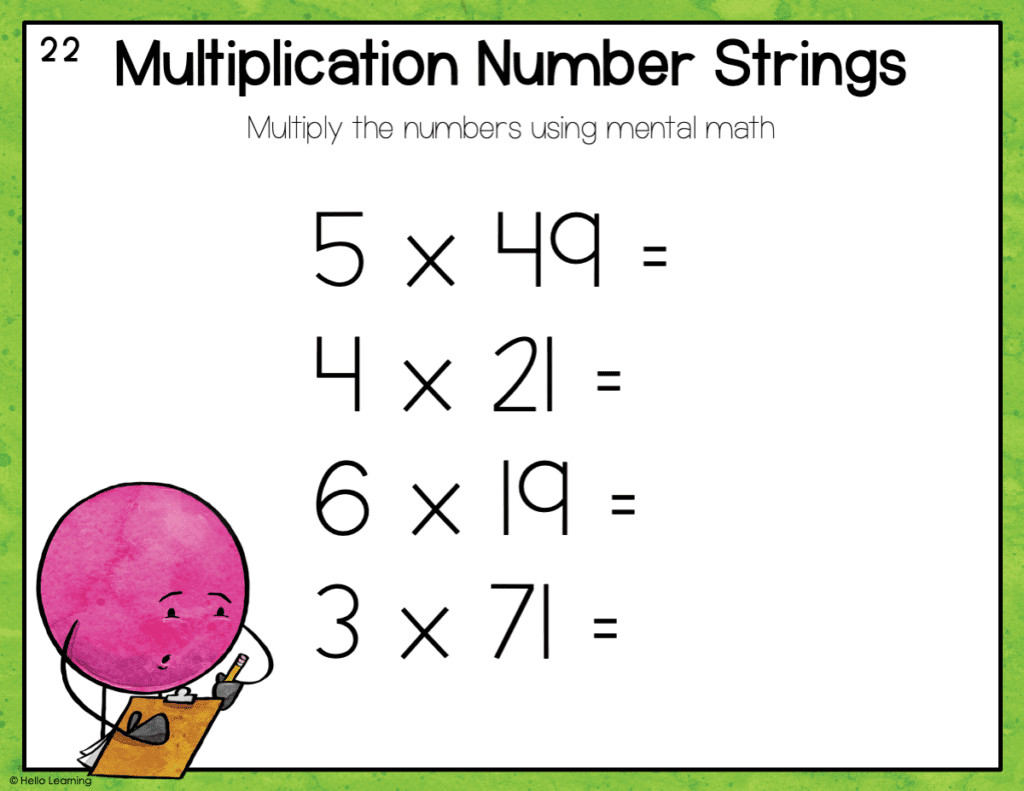 Multiplication number string example