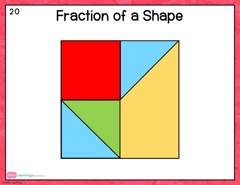 fraction block with different fractional amounts colored in