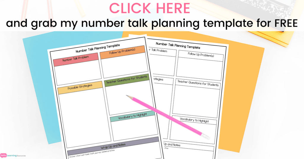 free number talk planning template 