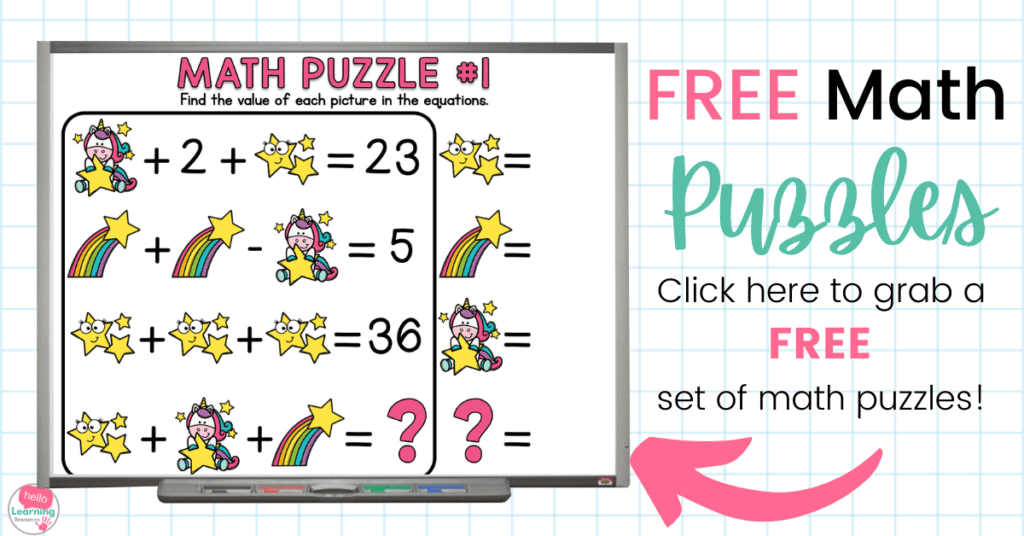 click to get a free set of math puzzles