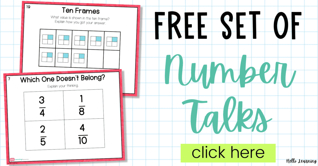 sign up to get a free set of number talks to build fraction sense.