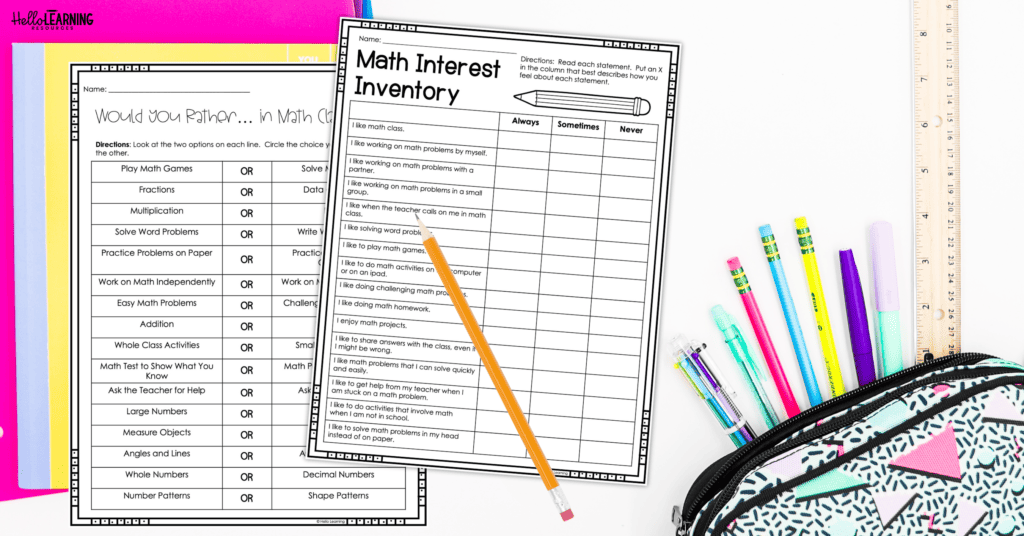 get to know your students with student math surveys and a math interest inventory