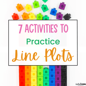 line plots practice activities title on top of different colored unifix cubes