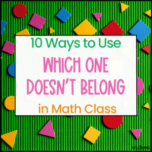 Which one doesn't belong blog post title on top of different colored shapes scattered on green paper